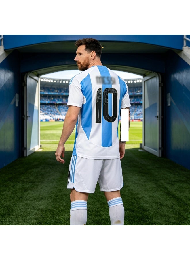 HOMESTAR Adults Football Jersey Set, Argentina Messi Jersey 10 With Socks Football Uniform Set – Argentina 10 Jersey Football Shirt, Adults Soccer Shirt Sportswear Set, Ideal For Fans and Players, Size Parameters For Men Women Youth - Image 4