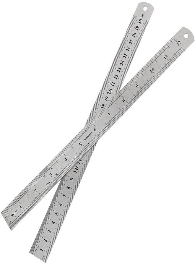 ZEONHAK 30 Pack 12 Inches Stainless Steel Rulers, Straight Edge Ruler, Precision Metal Ruler Laser Engraved Imperial/Metric Scales & Individual Sleeves for Office, Woodworking, Engineering - Image 4