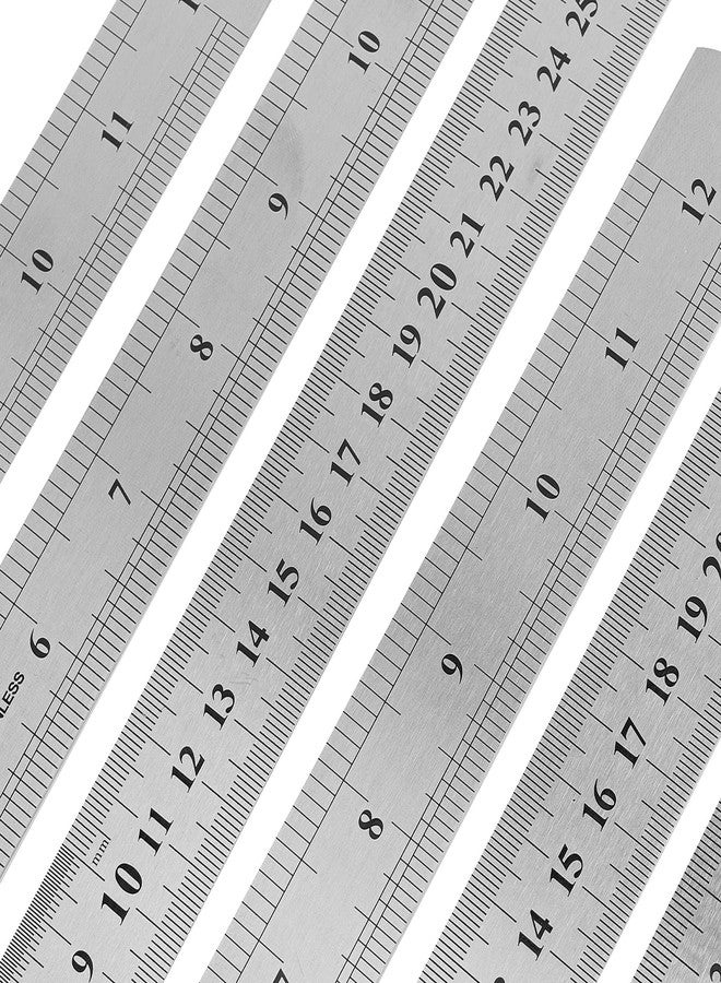 ZEONHAK 30 Pack 12 Inches Stainless Steel Rulers, Straight Edge Ruler, Precision Metal Ruler Laser Engraved Imperial/Metric Scales & Individual Sleeves for Office, Woodworking, Engineering - Image 5