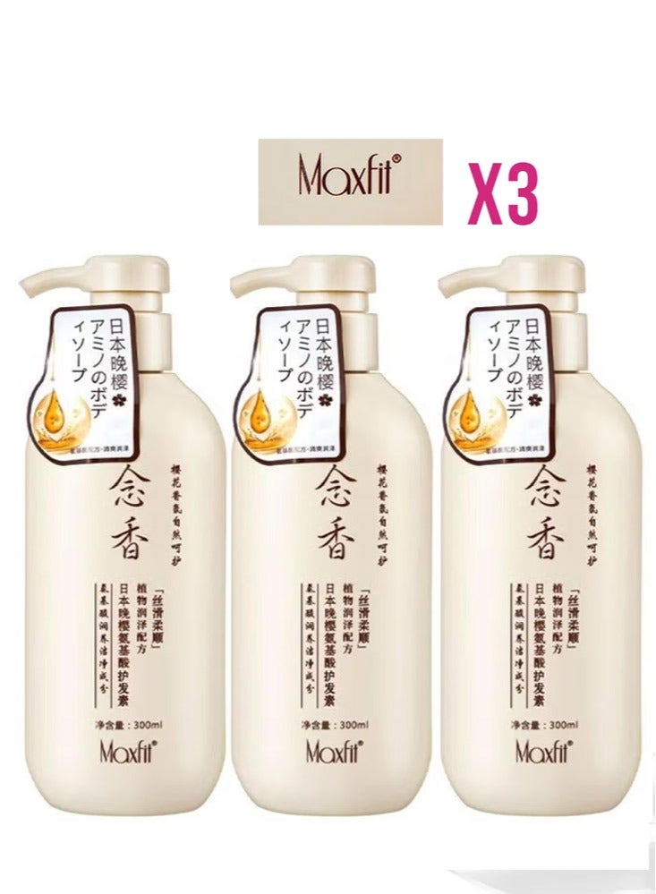 MAXFIT 3 pcs Japanese Sakura shampoo (original) for hair growth 300 ml  - Image 1
