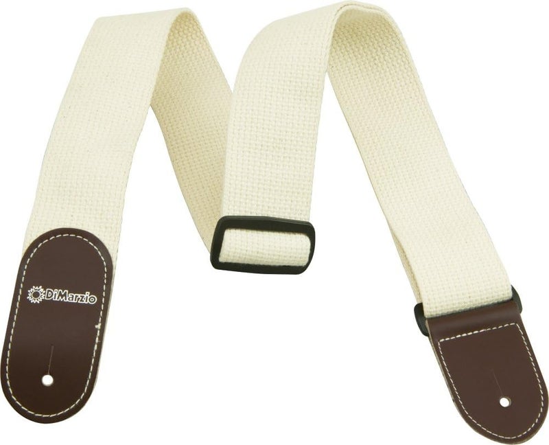 DiMarzio DD 3100CN Woven Cotton Guitar Strap with Leather Ends - Beige - Image 4