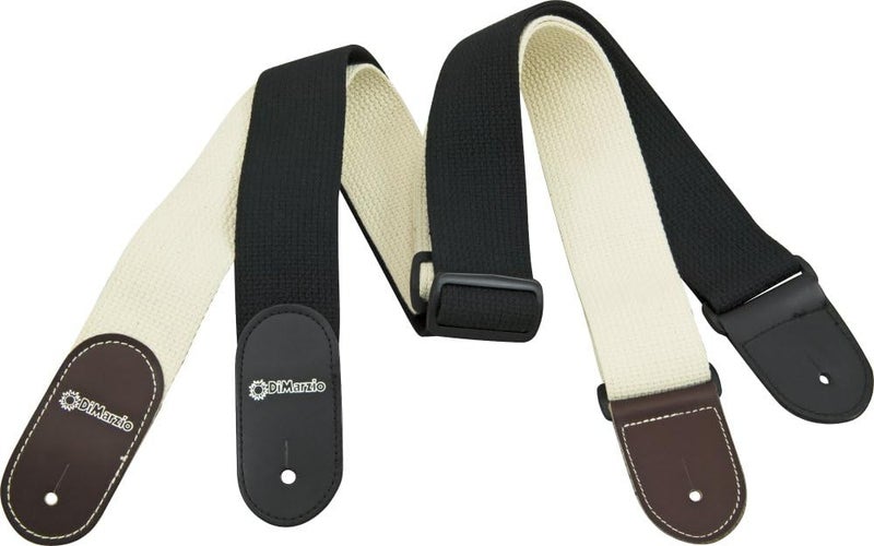 DiMarzio DD 3100CN Woven Cotton Guitar Strap with Leather Ends - Beige - Image 1