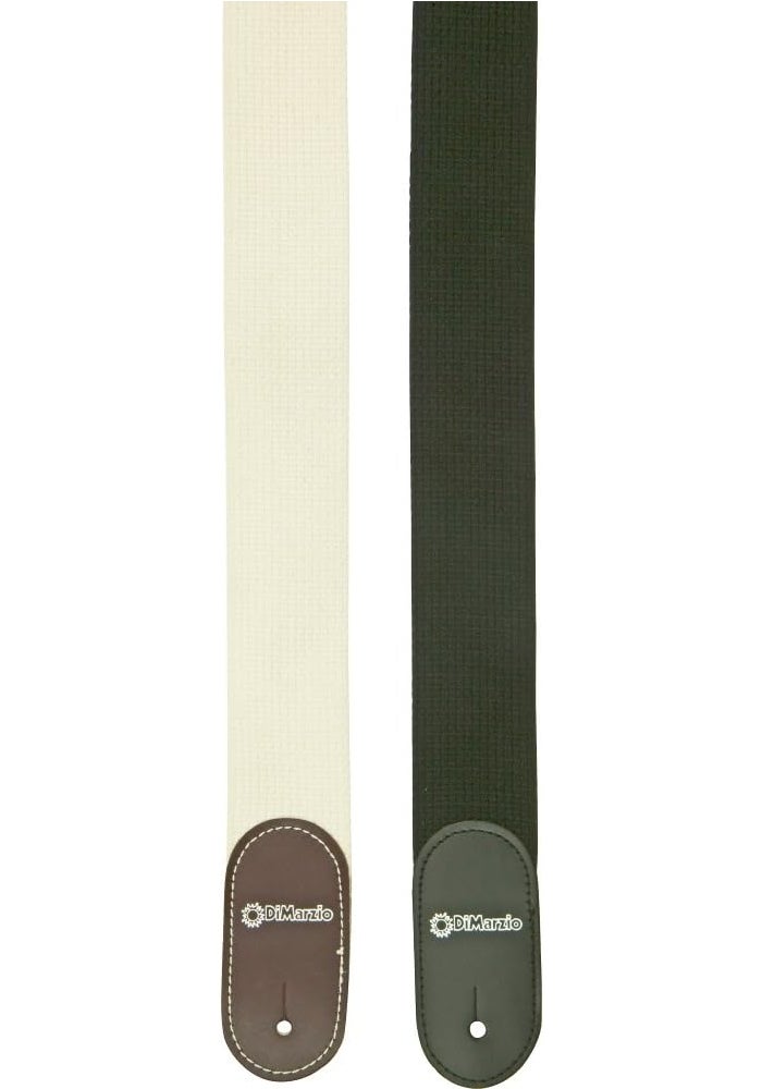 DiMarzio DD 3100CN Woven Cotton Guitar Strap with Leather Ends - Beige - Image 2