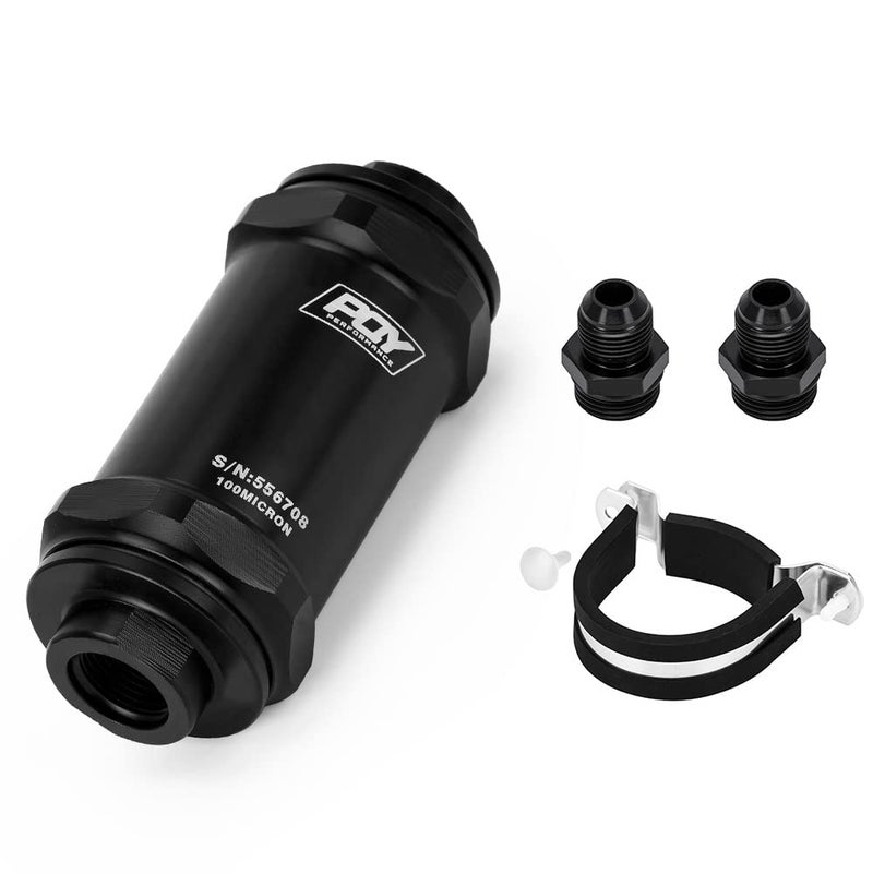فلتر وقود PQY AN8 Inline PQY E85 إيثانول مع عنصر من الفولاذ المقاوم للصدأ بقطر 100 ميكرون
