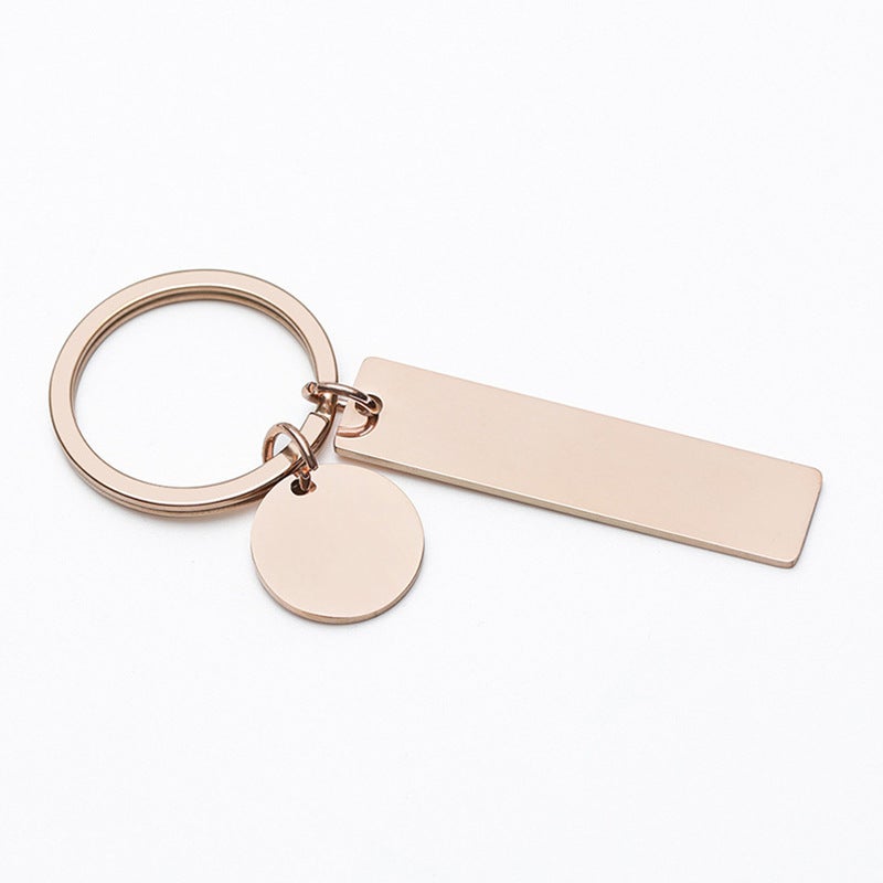 Personalized Long Brand Stainless Steel Keychain Can Be Engraved With Letters And Text Can Be Engraved As A Gift With Both Sides On Both Sides - Image 1