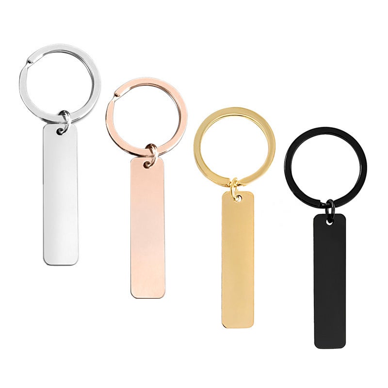 Personalized Long Brand Stainless Steel Keychain Can Be Engraved With Letters And Text Can Be Engraved As A Gift With Both Sides On Both Sides - Image 2