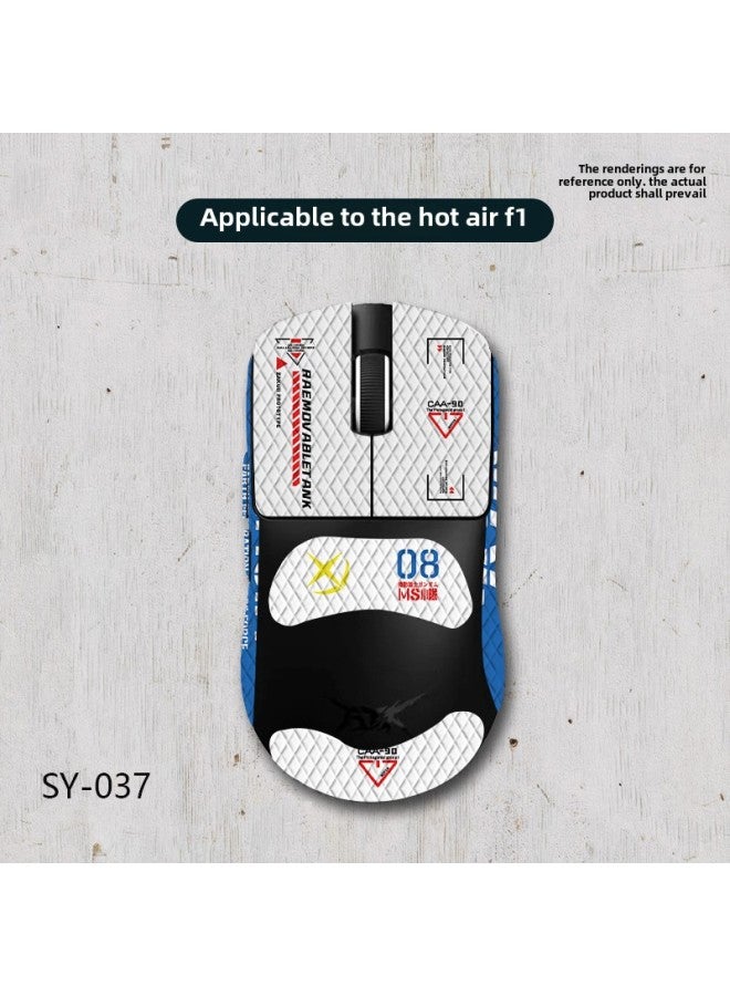 Suitable For ATK Fierce Air F1 PRO/PROMAX Mouse Anti-Slip Sticker Master Edition Full Pack With Back Sticker Sweat-Absorbing Lizard Skin-Color:ATK Fierce Empty F1-SY-037 White Gundam/White Diamond-All Inclusive - Image 1