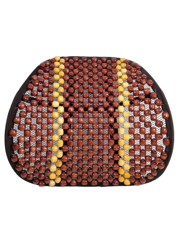 Back Rest Lumbar Support Acupressure Seat Cushion for Car Chair Seat Wooden Bead Cushion 1 Pcs - Image 1