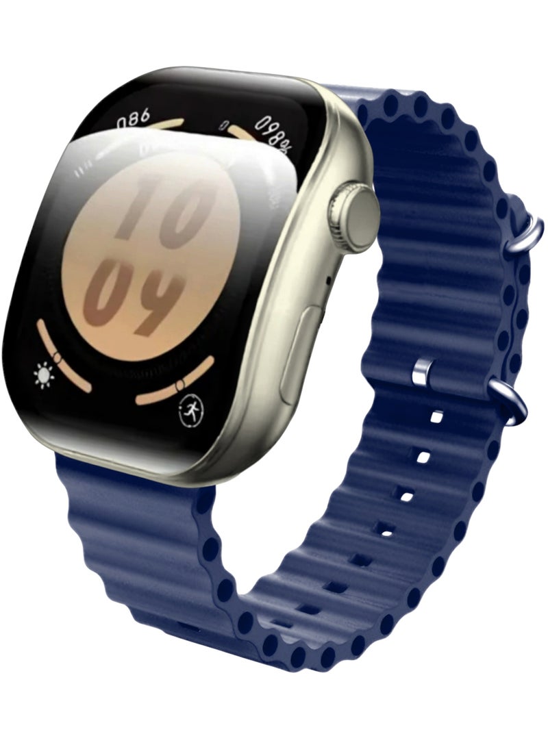 X10 Pro 3 Curved Screen Smart Watch NFC Bluetooth Wireless Charging (Dark Blue) - Image 1