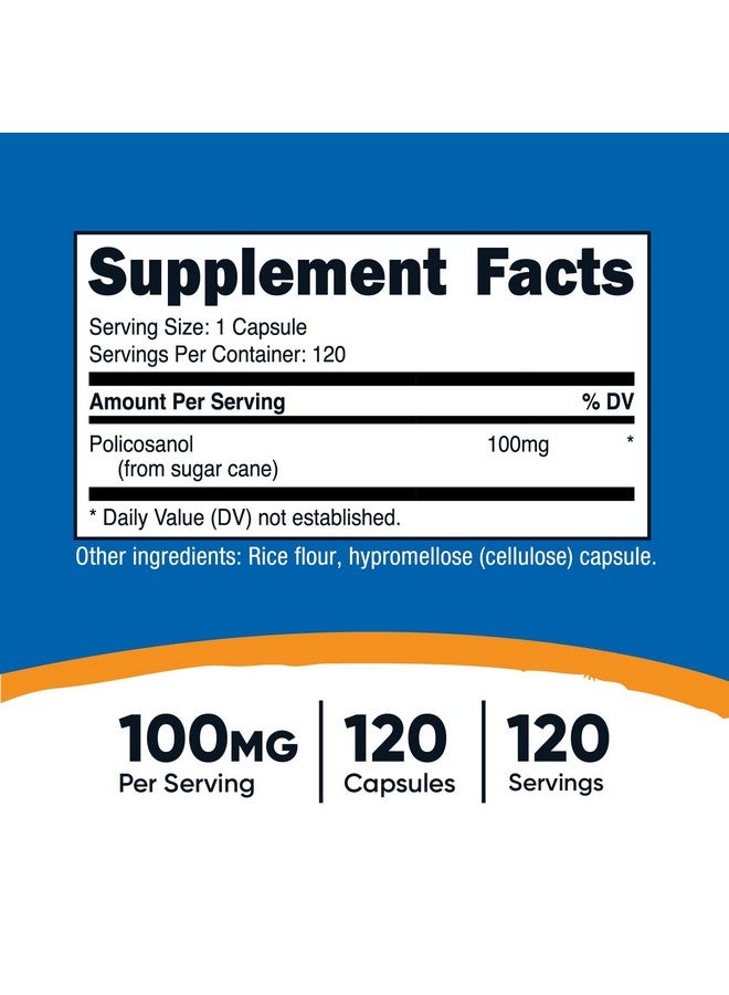 Nutricost Policosanol 100mg, 120 Capsules - Gluten Free, Non-GMO, and Vegetarian Friendly - Image 2