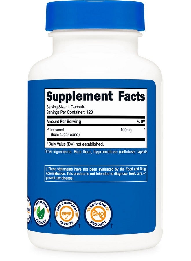 Nutricost Policosanol 100mg, 120 Capsules - Gluten Free, Non-GMO, and Vegetarian Friendly - Image 5