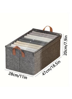 Cozy Nest Set of 2 Wardrobe Organizer with Metal Frame & Lid – Cationic Fabric Storage Basket for Clothes Durable Storage Box with Handles Ideal for Organizing Pants Jeans Sweaters (Large - Grey)  - Image 5