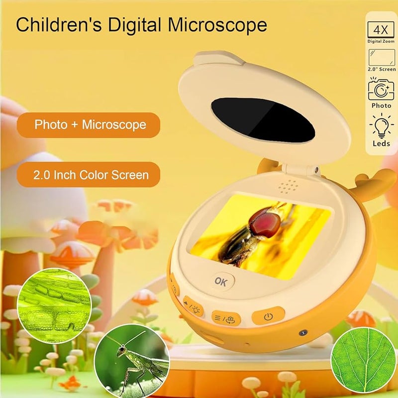 Fockety Kids Digital Microscope 4X Magnification Handheld Color Screen STEM Toy - Image 3