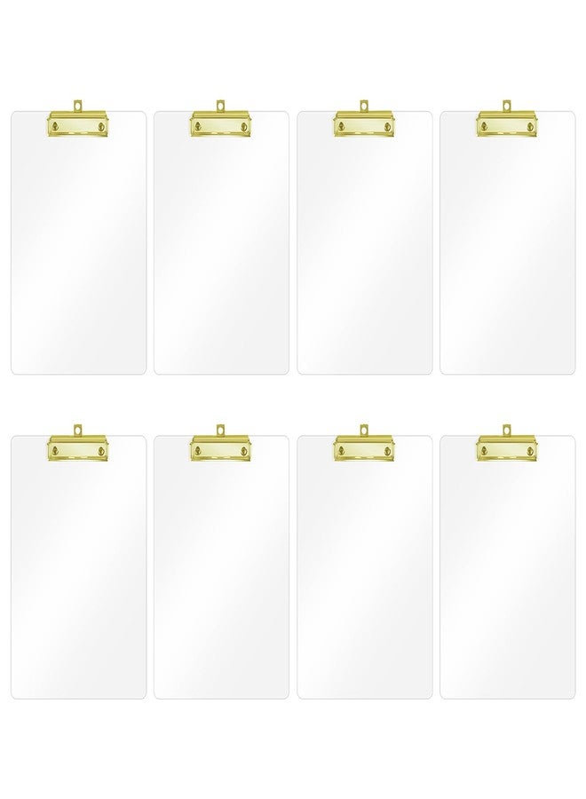 Honagu Acrylic Clear Clipboards, 8.5x11 Plastic Clipboard with Gold Strong Clip Hidden Hanging Hole, A4 Letter Size Clipboards for Nurses, Doctors, Art Student, Teachers,School & Office Supplies, 8PC - Image 1