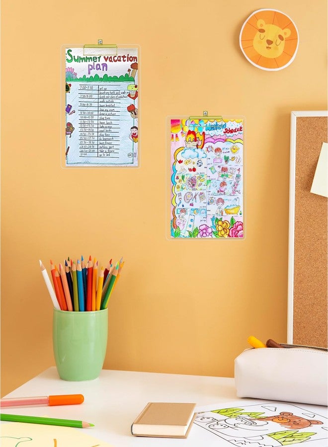 Honagu Acrylic Clear Clipboards, 8.5x11 Plastic Clipboard with Gold Strong Clip Hidden Hanging Hole, A4 Letter Size Clipboards for Nurses, Doctors, Art Student, Teachers,School & Office Supplies, 8PC - Image 2