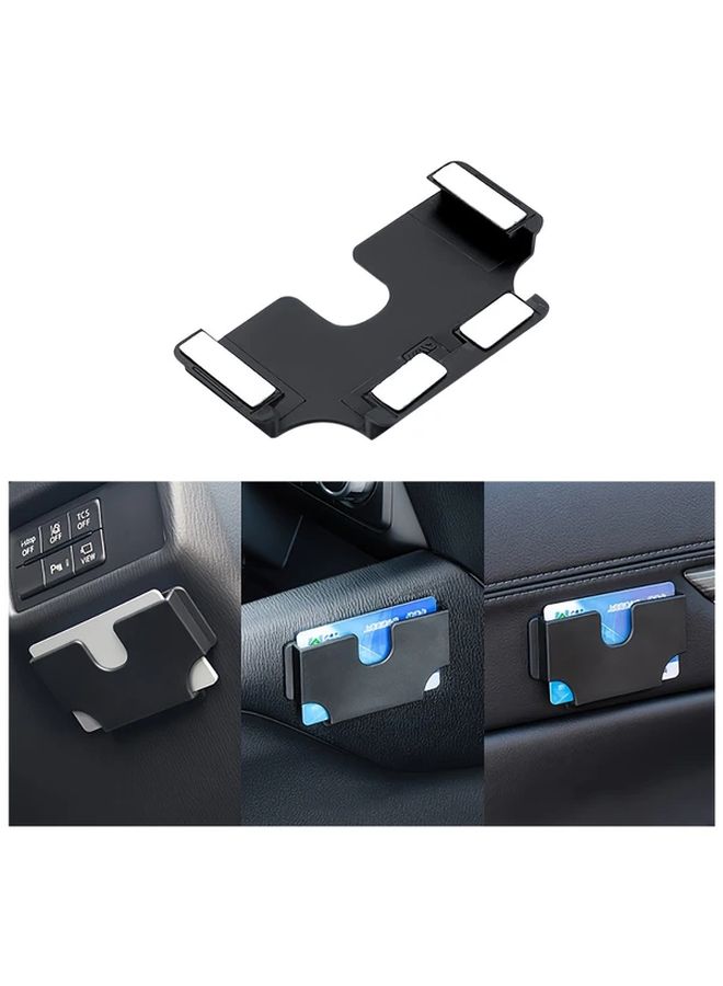 Universal Black Car Sun Visor Card Holder PVC Clip On Dashboard Organizer - Image 1