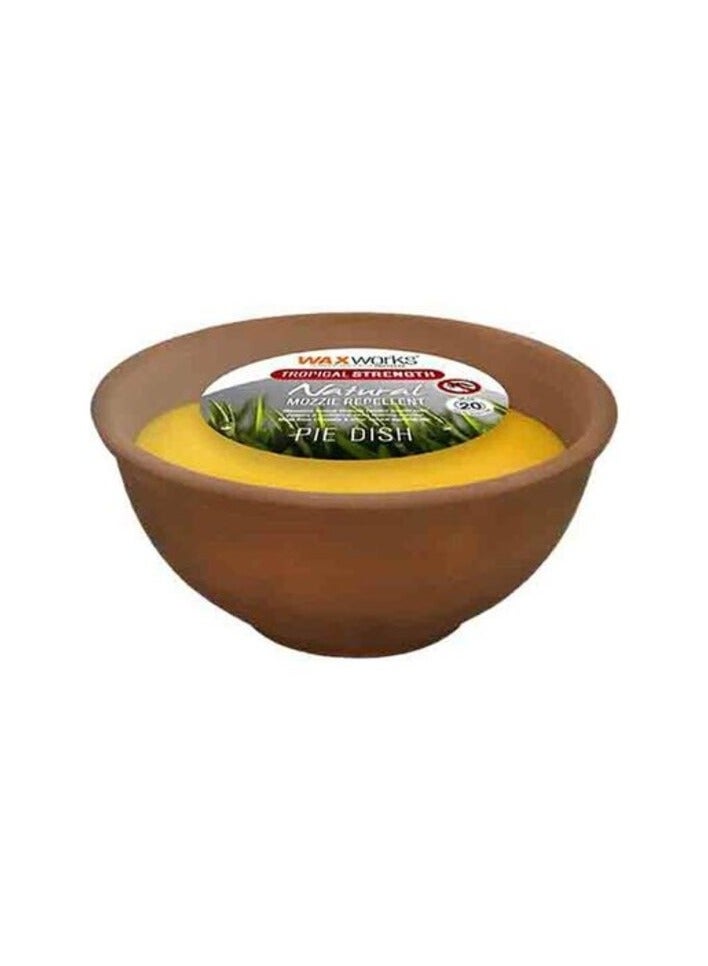 Waxworks Tropical Strength Citronella Pie Dish Insect Repellent Yellow