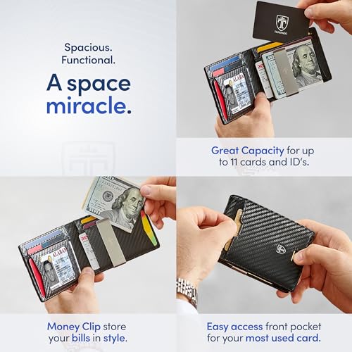 TRAVANDO Mens Wallet with Money Clip AUSTIN RFID Blocking Bifold Credit Card Holder for Men with Gift Box - Image 3