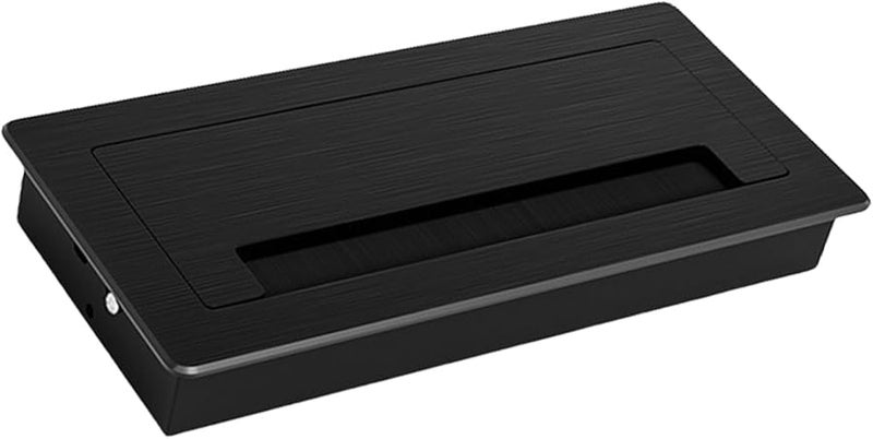 20 × 9 سم غطاء مستطيل من المعدن المنفوش لتمرير الكابلات لمكتب الأثاث - Image 1