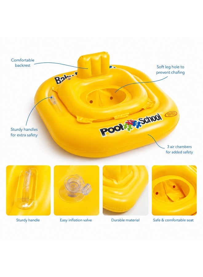Intex Pool School Kids Swimming Float with Safe Seat and Backrest - Yellow - Image 3