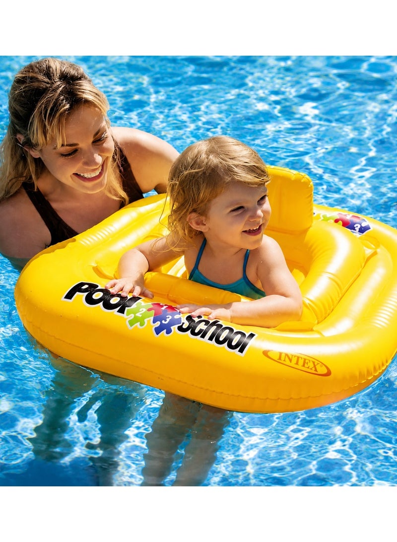 Intex Pool School Kids Swimming Float with Safe Seat and Backrest - Yellow - Image 1