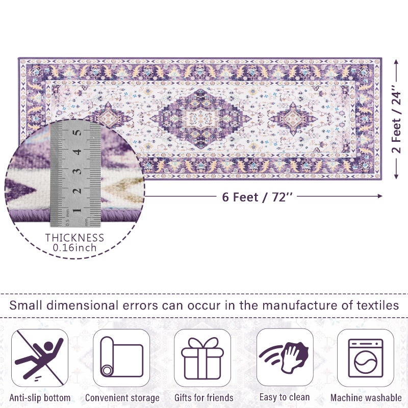 Amearea عتيقة التصميم السجاد لغرفة المعيشة 2x6 آلة قابلة للغسل - Image 1