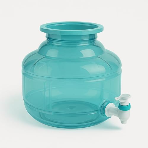 MAYUMI Plastic Water Dispenser Jar with Tap, Peacock Green, Unbreakable (Virgin Quality), 10 Liter, Green - Image 4