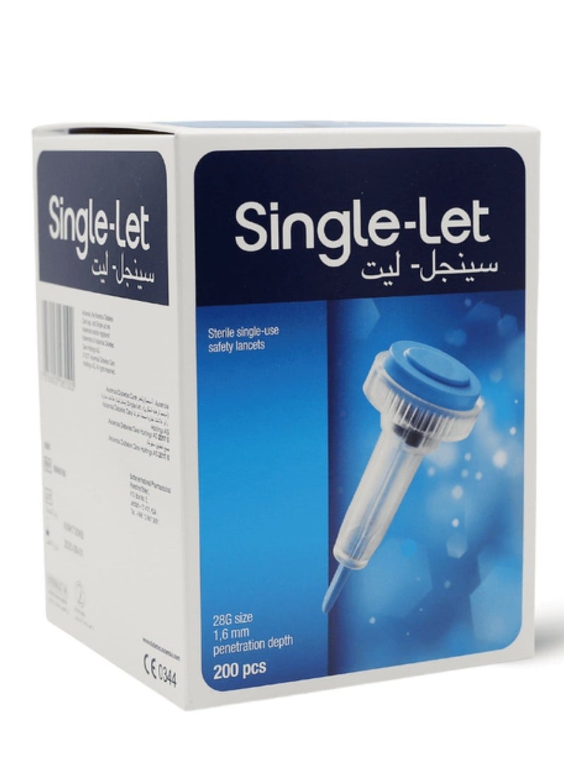Ascensia Single Let 200 Piece Sterile Use Safety Lancets - Image 1