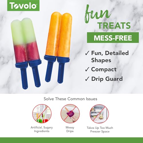 Tovolo Twin Popsicle Mold with Sticks 4 Pack Reusable Ice Pop Molds for Homemade Flavored Popsicles Treats Frozen Snacks, Silicone Popsicle Maker with Stand for the Freezer BPA Free Dishwasher Safe - Image 4