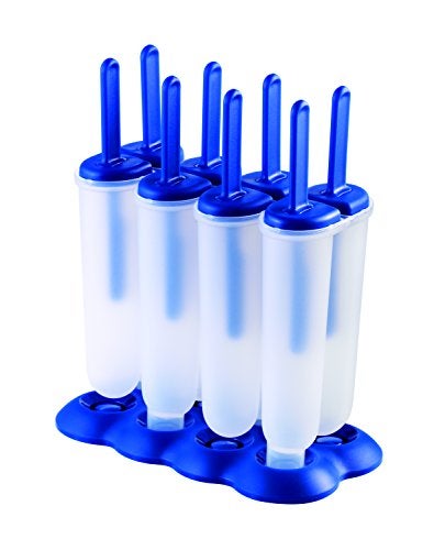 Tovolo Twin Popsicle Mold with Sticks 4 Pack Reusable Ice Pop Molds for Homemade Flavored Popsicles Treats Frozen Snacks, Silicone Popsicle Maker with Stand for the Freezer BPA Free Dishwasher Safe - Image 1