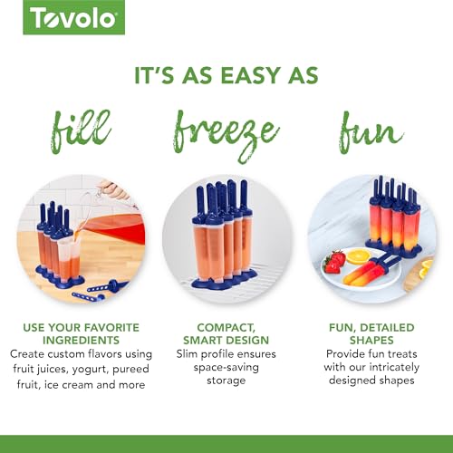 Tovolo Twin Popsicle Mold with Sticks 4 Pack Reusable Ice Pop Molds for Homemade Flavored Popsicles Treats Frozen Snacks, Silicone Popsicle Maker with Stand for the Freezer BPA Free Dishwasher Safe - Image 5