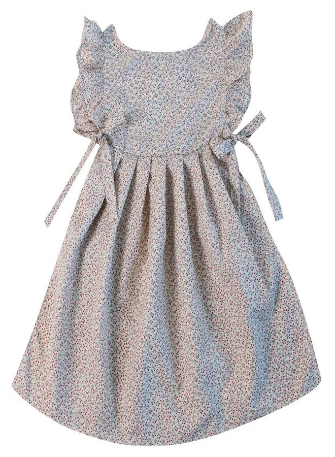 Making Believe Girls Pinafore Smock, Cream Calico - Medium 6-8 - Image 1