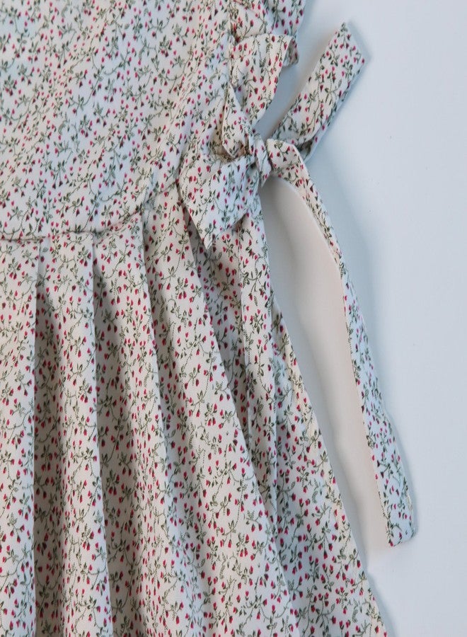Making Believe Girls Pinafore Smock, Cream Calico - Medium 6-8 - Image 3