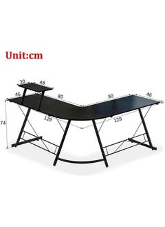 AGD L Shaped Gaming Desk Computer Desk Table Home Office Writing Workstation with Large Monitor Stand Space-Saving and Easy to Assemble  - Image 5
