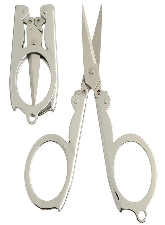 TTSAM 2Pcs Mini Foldable Scissors, Stainless Steel Travel Scissors for Craft, Camping, Outdoors - Image 1