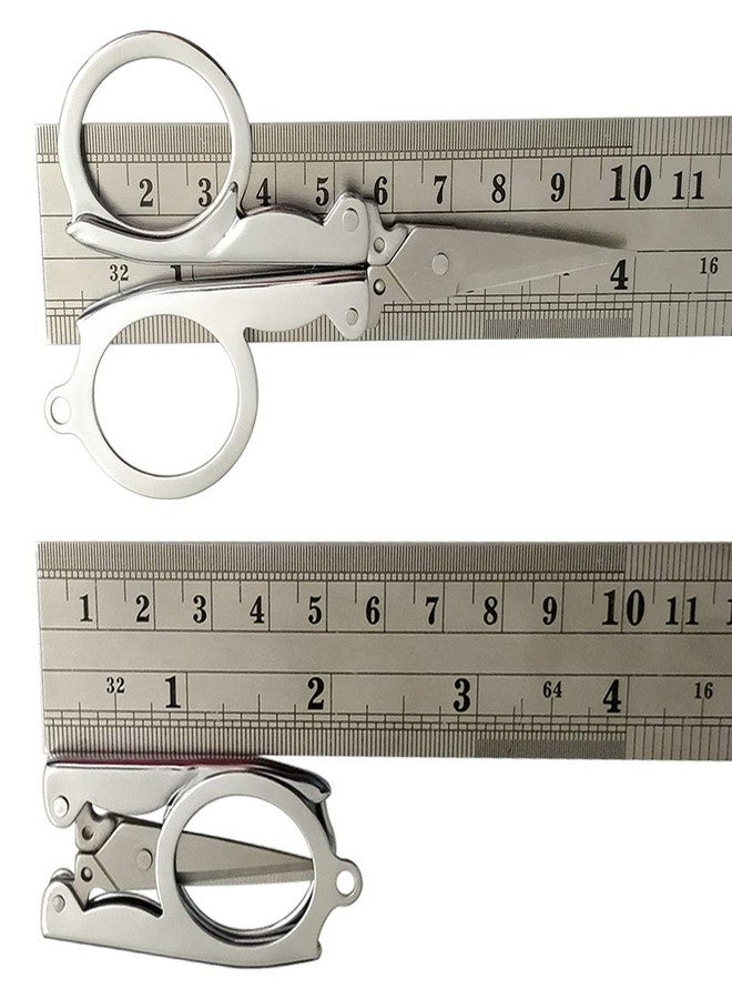 TTSAM 2Pcs Mini Foldable Scissors, Stainless Steel Travel Scissors for Craft, Camping, Outdoors - Image 3