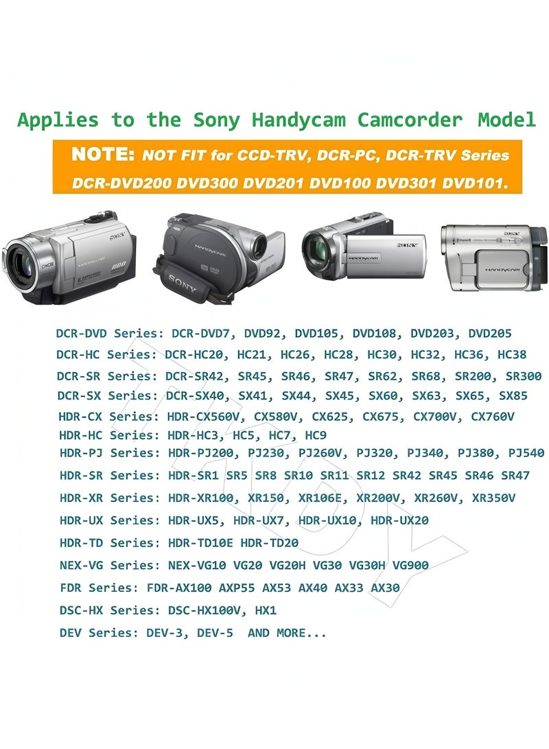 فليفيو شاحن كاميرا سوني هاندي كام سلك طاقة USB، محول طاقة AC-L200 ACL200 لكاميرا الفيديو DCR-SX40 DCR-SX44 DCR-SR45 DCR-SR47 DCR-SX63 DCR-SX65 DCR-SX85 DVD108 DVD610 DCR-SR62 DCR-SR68. - Image 5