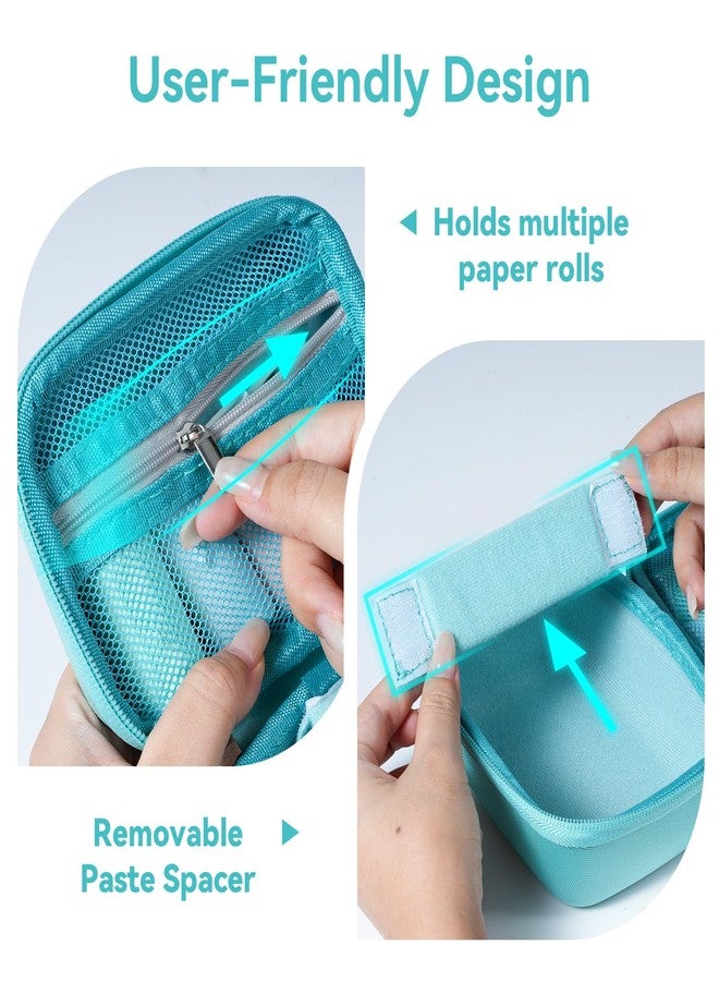 Ponek Sticker Printer Case for M02/T02/M02X/M02 Pro/P2S/M02L/Y02C, Compatible with Nelko PM230/Anycash/iDPRT/Cabaro Mini Thermal Printer, Portable Sticker Paper Storage Holder - Box Only, Green - Image 5