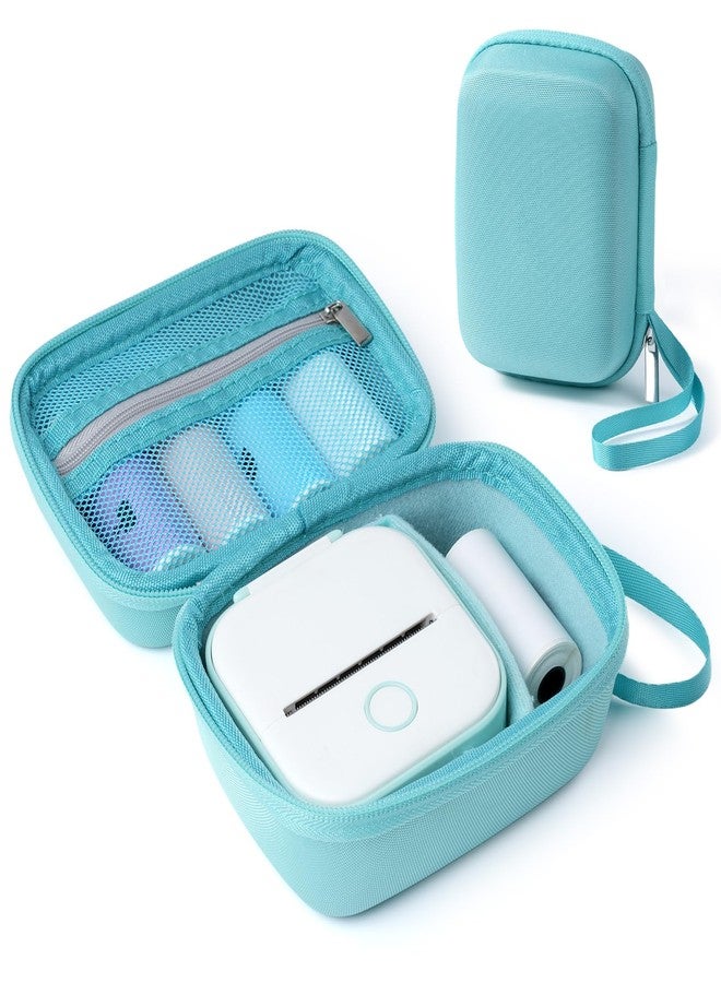 Ponek Sticker Printer Case for M02/T02/M02X/M02 Pro/P2S/M02L/Y02C, Compatible with Nelko PM230/Anycash/iDPRT/Cabaro Mini Thermal Printer, Portable Sticker Paper Storage Holder - Box Only, Green - Image 1