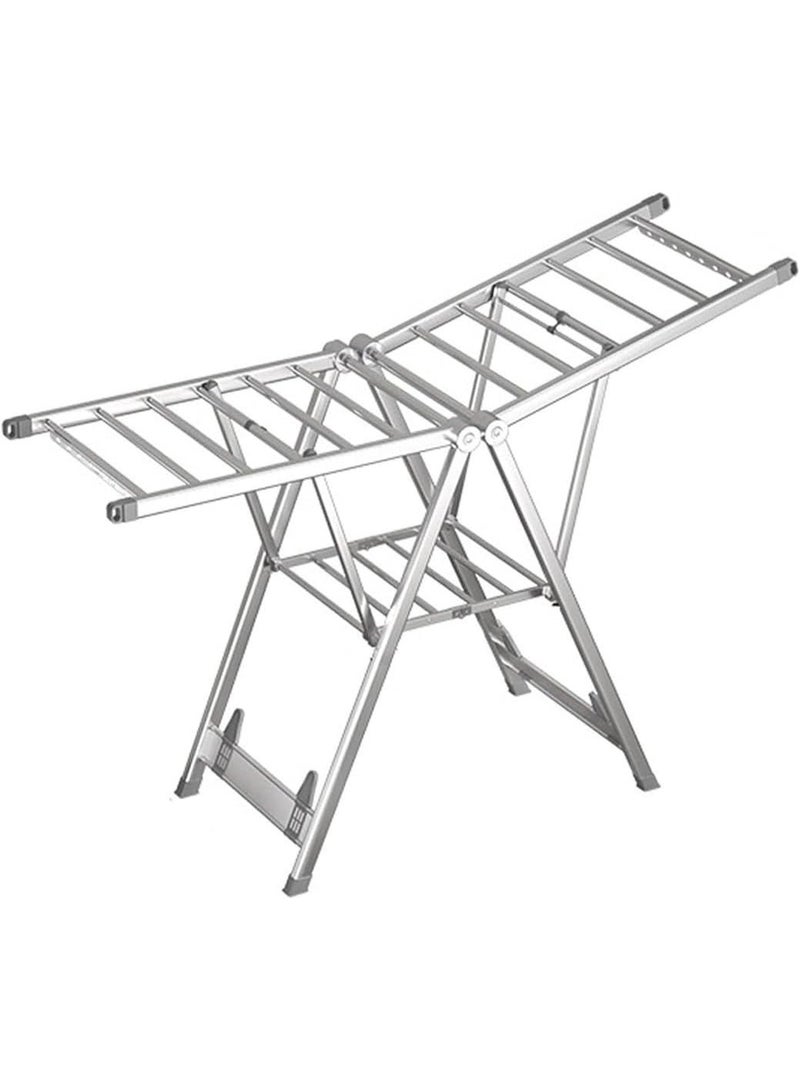 DubaiGallery High Quality Stainless Steel Clothes Hanger Rack Professional Grade Foldable Laundry Stand JL-8833 Extra Strong Construction 160cm Length 50cm Width 95cm Height Suitable for Heavy Clothes and Daily Household Use - Image 2