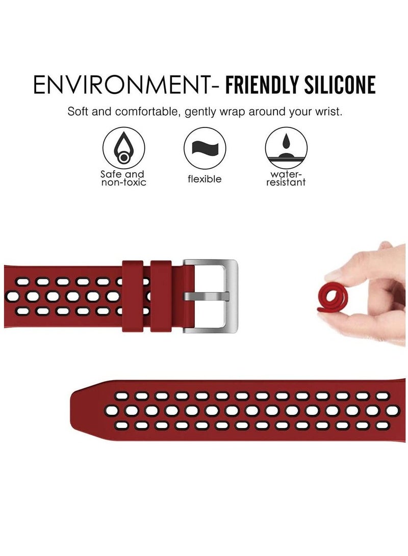 AROAQ Silicone Replacement Strap For Huawei Watch GT2 e BLACK/RED - Image 4