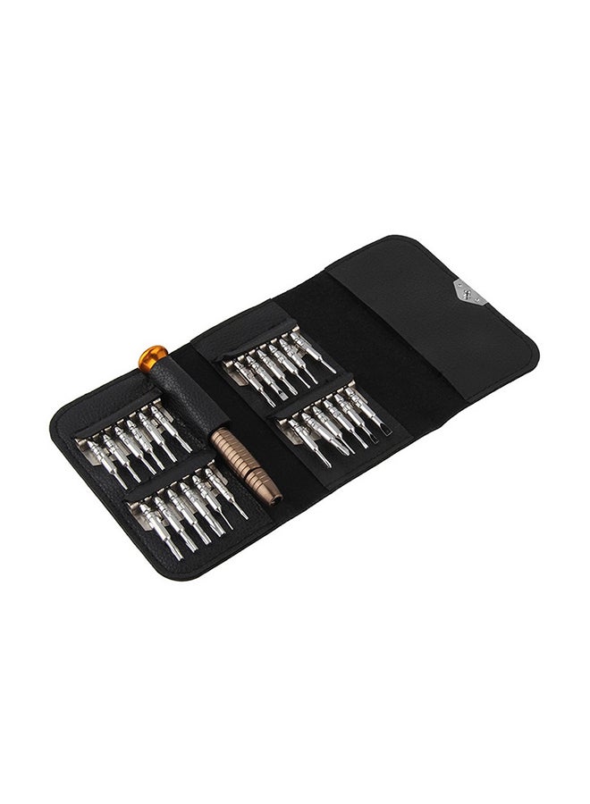 25-In-1 Screwdriver Set For Cellphone Repair Black/Silver - Image 2