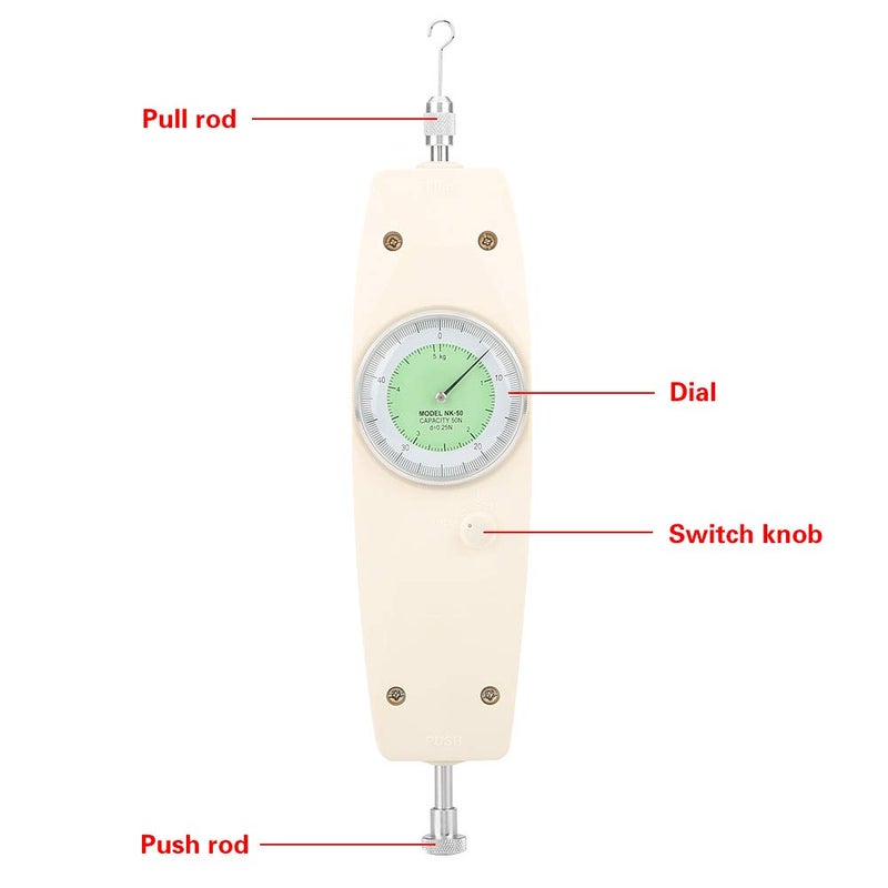 Analog Dynamometer Force Tester 50N Capacity Handheld Push Pull Meter Industrial Use - Image 4