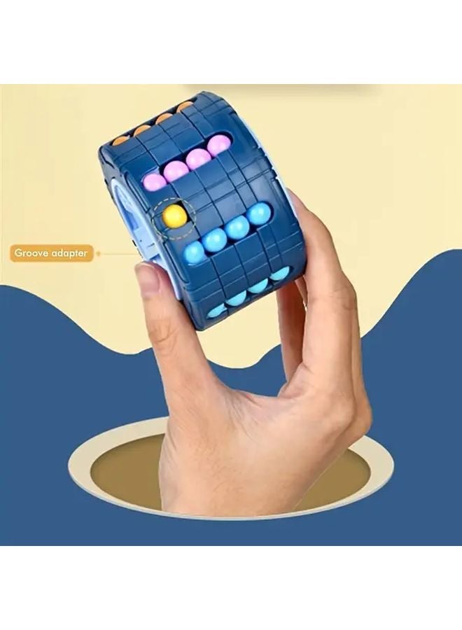 لعبة مكعب سحري ثلاثية الأبعاد أسطوانية زرقاء للأطفال والكبار هدية سفر تعليمية (STEM) - Image 3