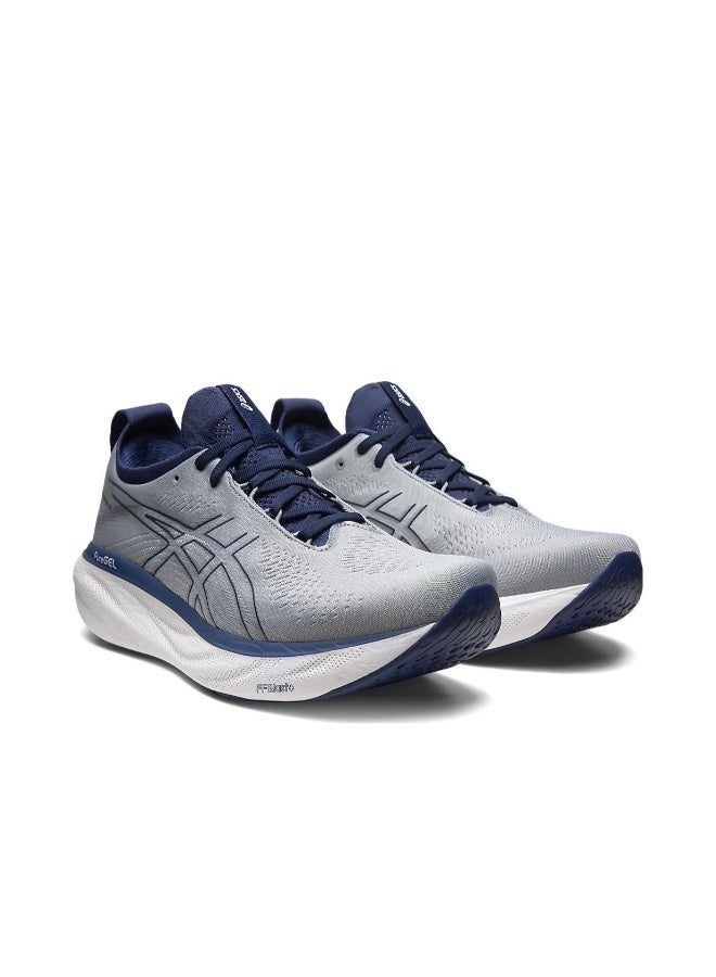 asics Men Outdoor Cycling Sneakers Gray/Navy Blue - Image 2