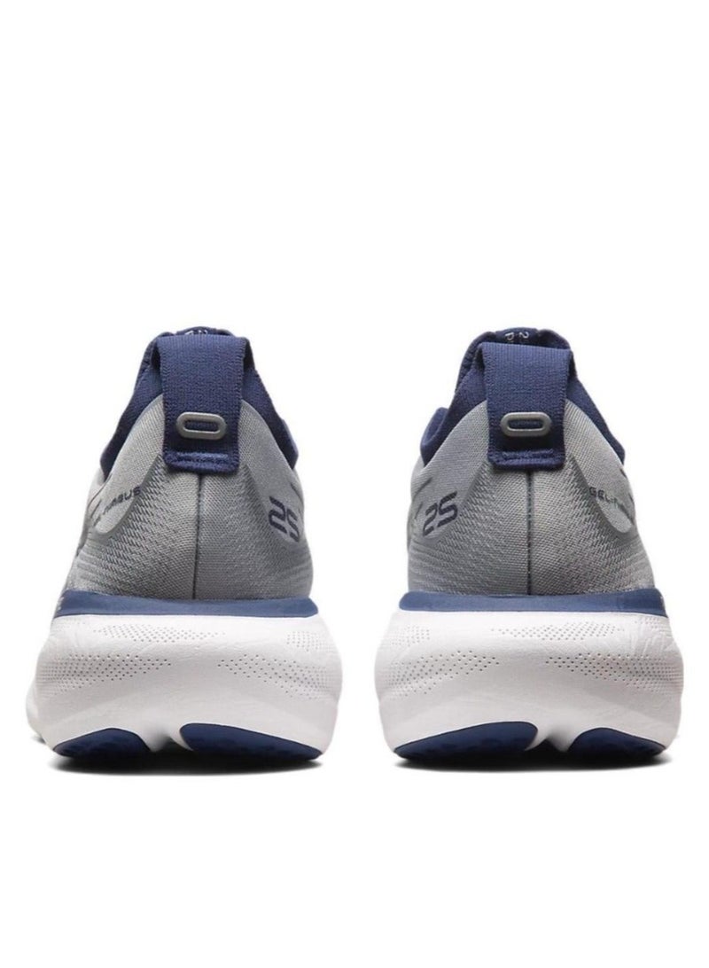 asics Men Outdoor Cycling Sneakers Gray/Navy Blue - Image 4