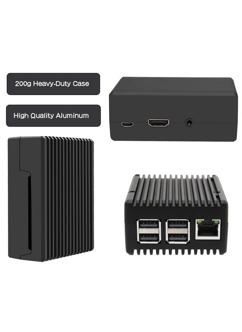 Geekworm Geekworm for Raspberry Pi 3 B+ Case, Aluminum Alloy Heavy Duty Passive Cooling Metal Case with Heatsink Pillar Compatible with Raspberry Pi 3 Model B+/Raspberry Pi 3 Model B-Black (P252)  - Image 4