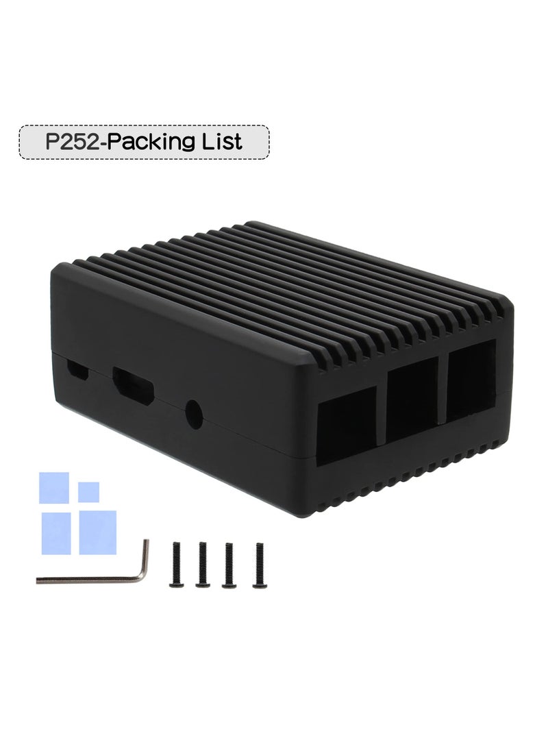 Geekworm Geekworm for Raspberry Pi 3 B+ Case, Aluminum Alloy Heavy Duty Passive Cooling Metal Case with Heatsink Pillar Compatible with Raspberry Pi 3 Model B+/Raspberry Pi 3 Model B-Black (P252)  - Image 5