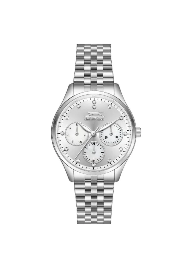 Slazenger SLAZENGER SL.9.2404.4.01 Women's Multi Function Display Watch & Metal Strap Silver