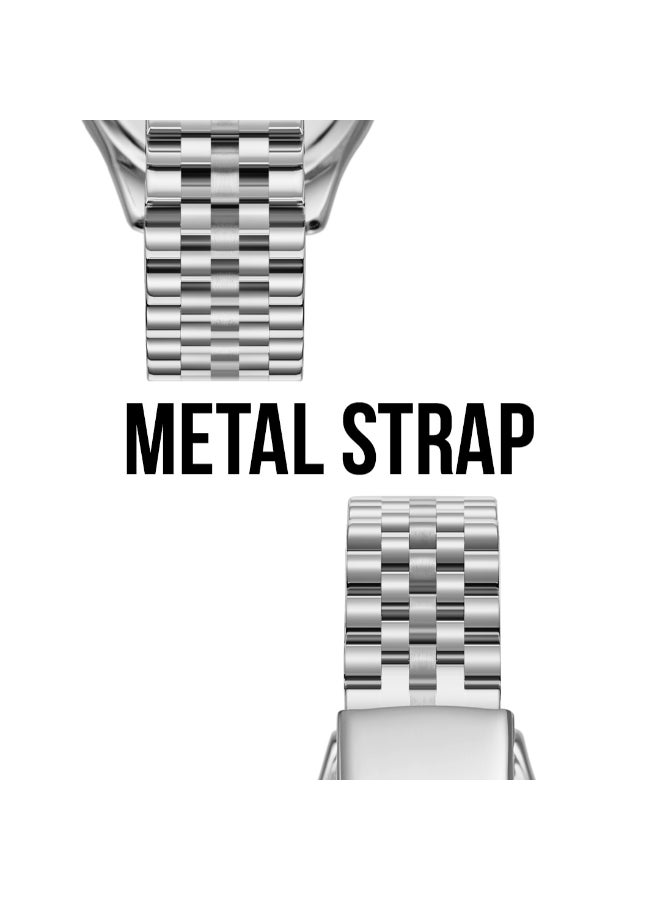 سلازنجر ساعة نسائية متعددة الوظائف بشاشة وحزام معدني فضي - Image 5